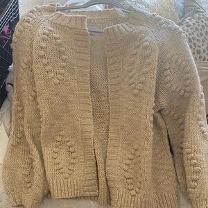 Lucky Brand Beige Cable Knit Cardigan